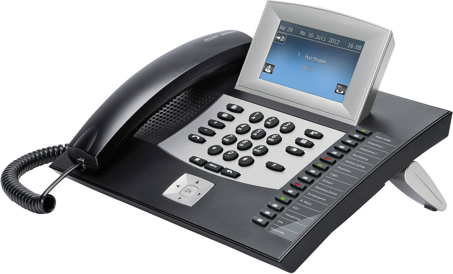 Auerswald COMfortel 2600 Telefon systemowy, ISDN Automatyczna sekretarka, złacze zestawu słuchawkowego dotykowy czarny, - obrazek 1