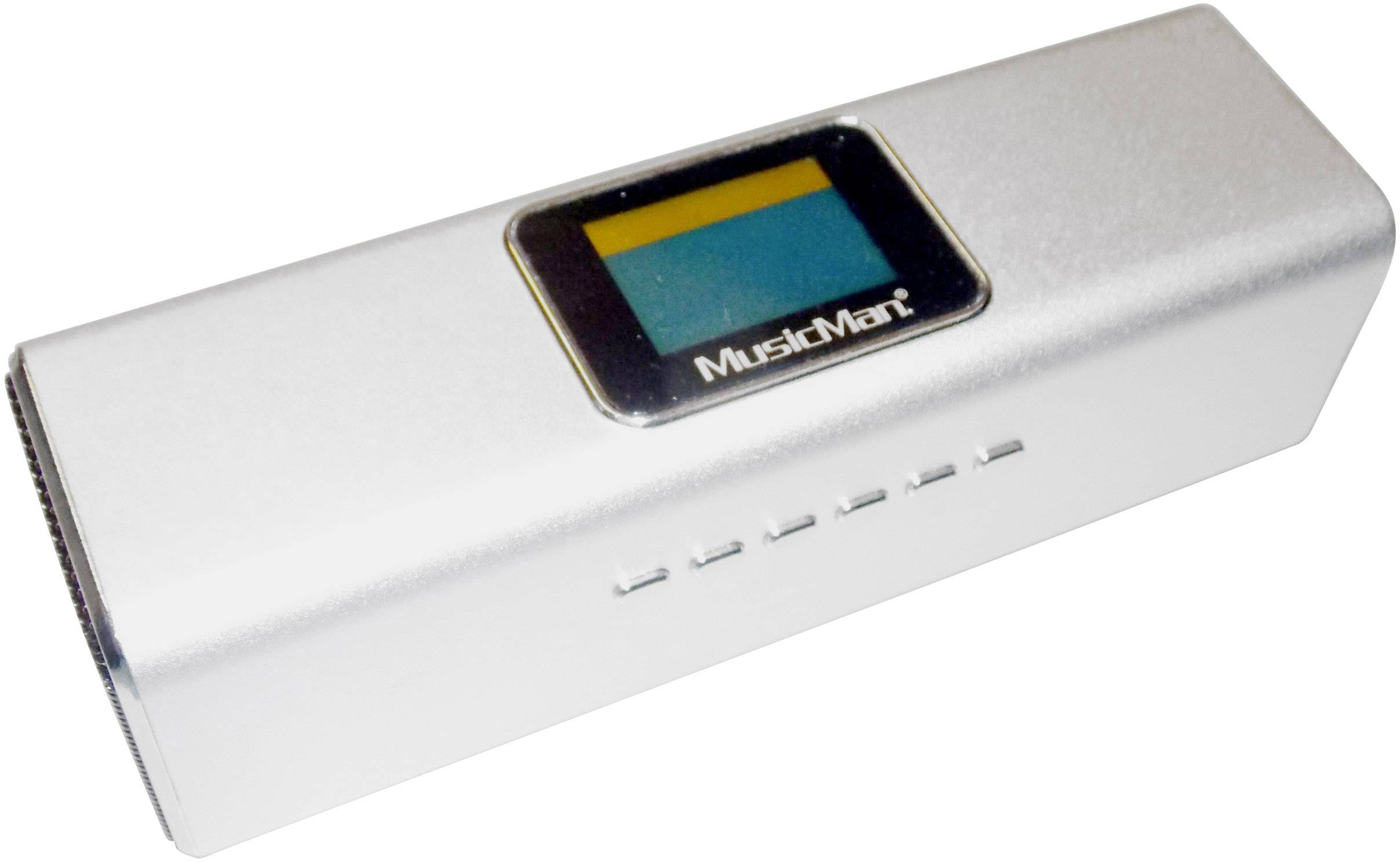 Głośnik przenośny z LCD Technaxx MusicMan MA, microSD, USB, AUX-IN, tuner FM, srebrny - obrazek 1