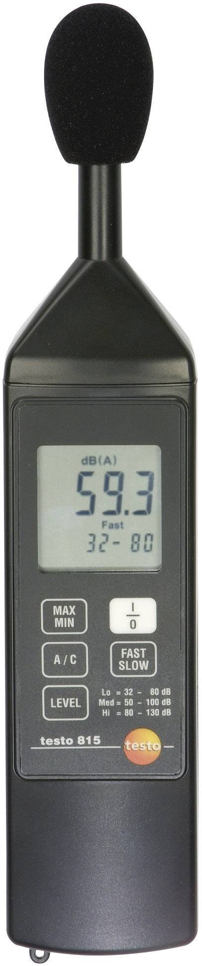 testo Decybelomierz Kalibracja (ISO) 815 32 – 130 dB 31.5 Hz – 8000 Hz