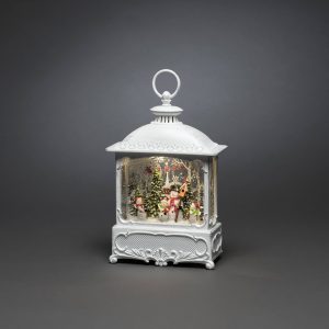 Konstsmide 4396-200 Latarnia LED Mikołajki z ptakami ciepła biel LED biały wypełniany wodą, Timer, ośnieżony, z przełącz Konstsmide 4396-200 Latarnia LED Mikołajki z ptakami ciepła biel LED biały wypełniany wodą, Timer, ośnieżony, z przełącz
