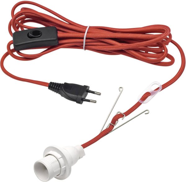 Kabel zasilający KonstSmide 2998-550, 500 cm, Czerwony, E14