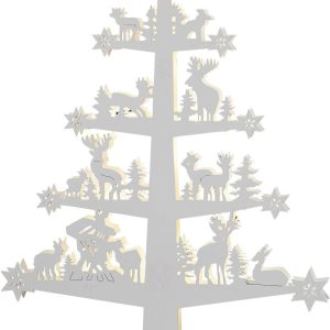 Hellum 522037 Figurka drewniana Choinka ze zwierzętami leśnymi ciepła biel LED biały Pośredni strumień światła, Timer Hellum 522037 Figurka drewniana Choinka ze zwierzętami leśnymi ciepła biel LED biały Pośredni strumień światła, Timer
