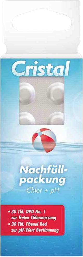 Cristal 287101 Nachfüllpackung Chlor/pH Wassertestgerät Chlor 60 szt. - obrazek 1