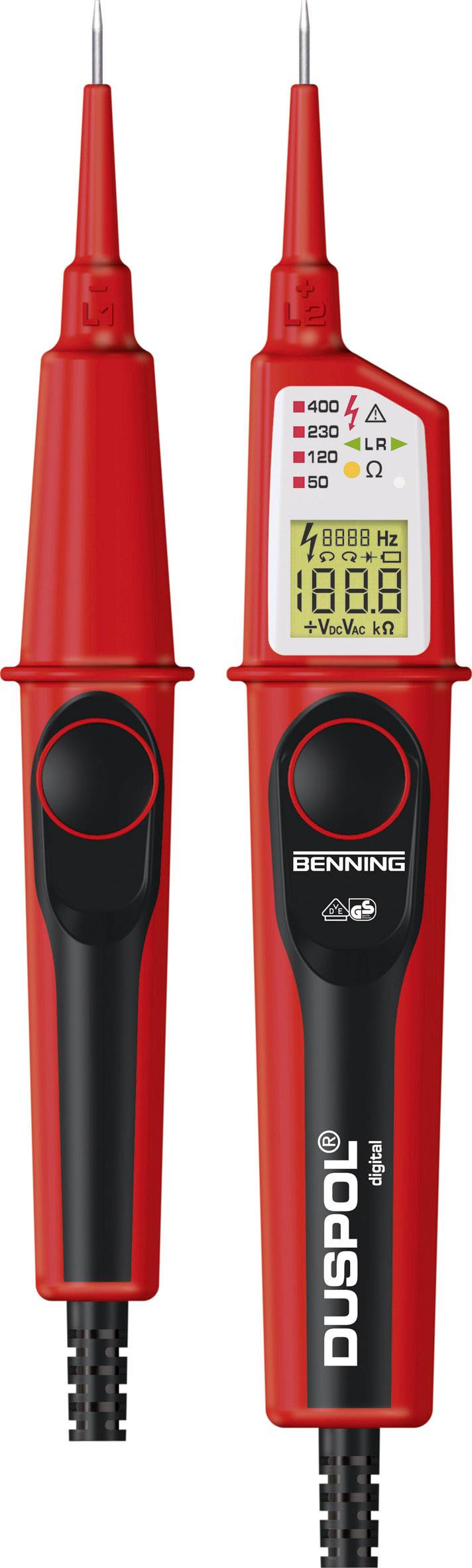 Dwubiegunowy tester napięcia Benning DUSPOL digital CAT III 1000 V, CAT IV 600 V - obrazek 1