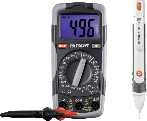VOLTCRAFT DT-TEST-KIT 150 Multimetr Kalibracja (DAkkS) cyfrowy CAT III 600 V Wyświetlane liczby: 2000