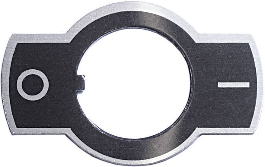 Etykieta przełącznika APEM U99, O = 12 mm, metalowa, czarna - obrazek 1
