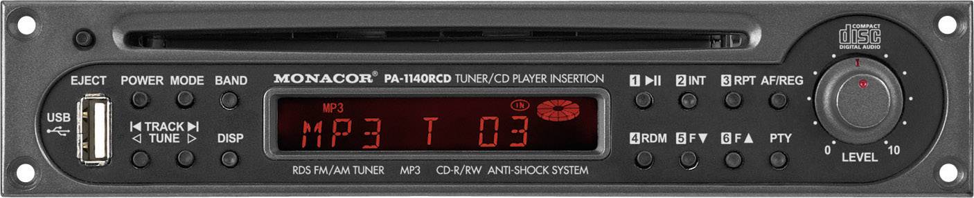 Moduł Radia/CD ELA Monacor PA-1140RCD PA-1140RCD, 1 szt. - obrazek 1
