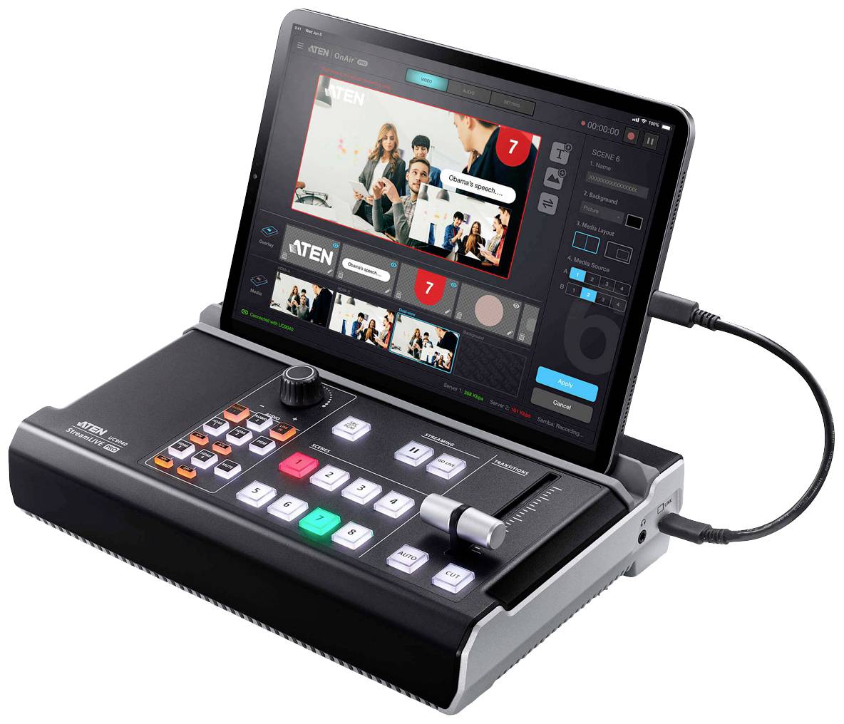 Audio/Video Mixer ATEN StreamLIVE Pro All in One Monitorowanie-Kontrola - obrazek 1