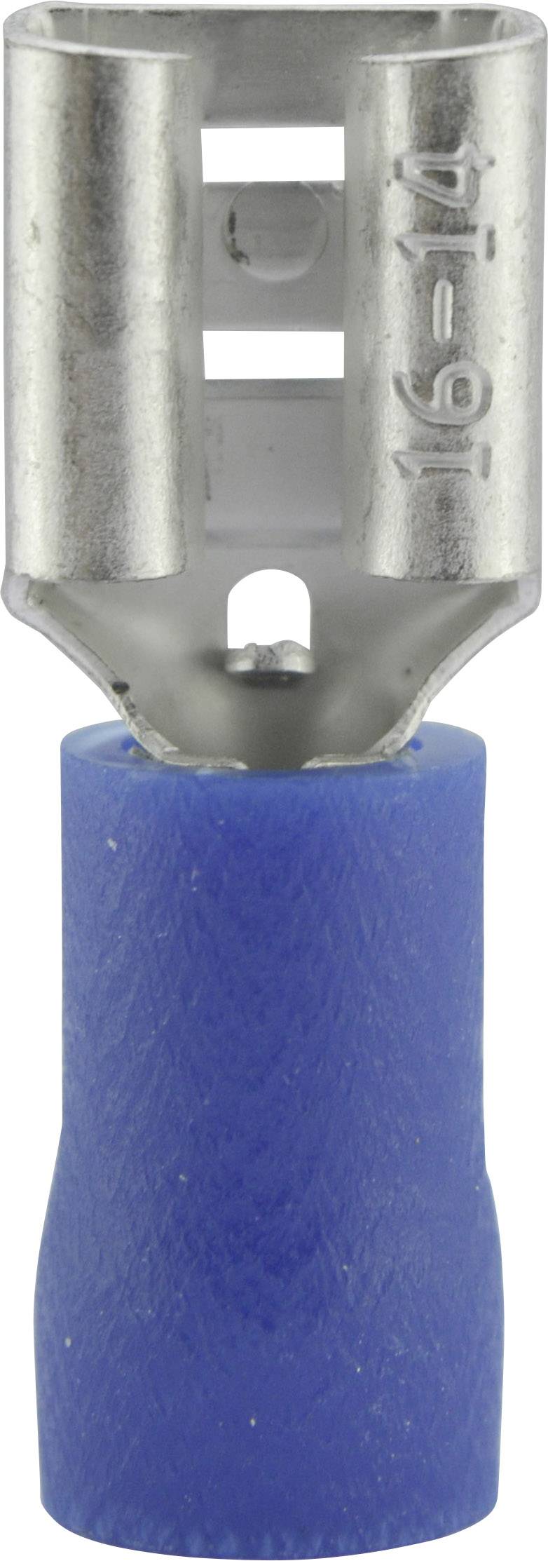 Konektor żeński, częściowa izolacja PCW, tuleja, 6.3x0.8 mm, 1.5-2.5 mm2, niebieski - obrazek 1