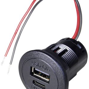 Zasilanie USB-C/A podwójne gniazdo PD/QC bez diody LED ProCar Power USB-C/A Obciążalność prądu maks.=2.2 A 12 – 24 V/DC Zasilanie USB-C/A podwójne gniazdo PD/QC bez diody LED ProCar Power USB-C/A Obciążalność prądu maks.=2.2 A 12 – 24 V/DC