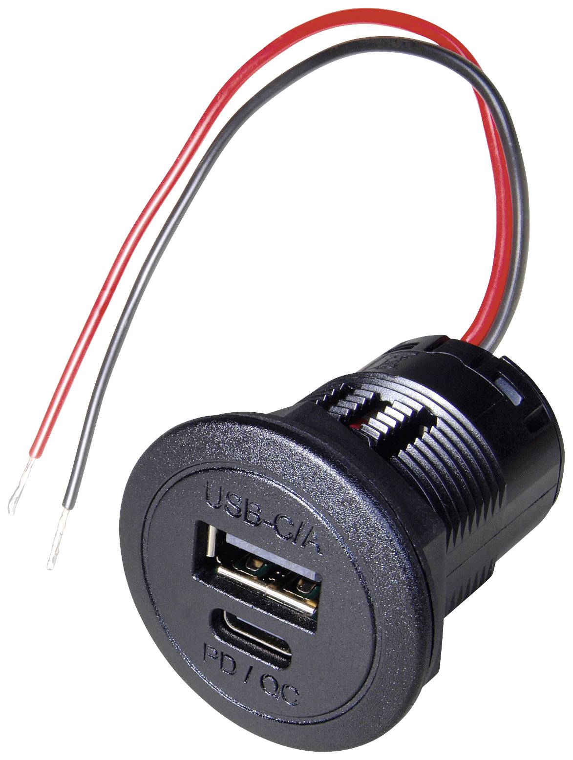 Zasilanie USB-C/A podwójne gniazdo PD/QC bez diody LED ProCar Power USB-C/A Obciążalność prądu maks.=2.2 A 12 - 24 V/DC - obrazek 1