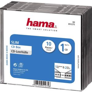 Hama Pokrowiec Slim CD 00051275 1 CD/DVD/Blu-Ray przeźroczysty, czarny polistyren 10 szt. Hama Pokrowiec Slim CD 00051275 1 CD/DVD/Blu-Ray przeźroczysty, czarny polistyren 10 szt.