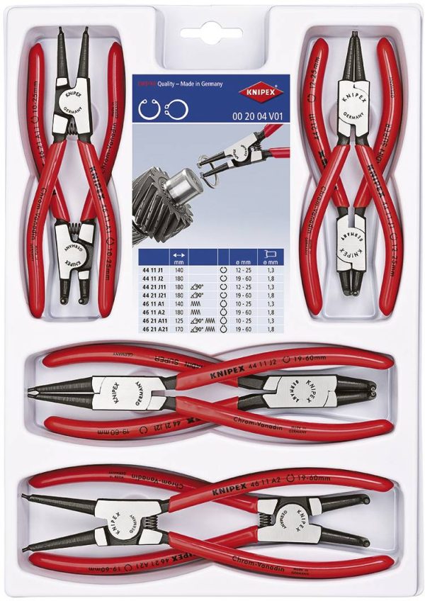 Zestaw szczypiec do pierścieni Segera Knipex 00 20 04 V01 180 mm