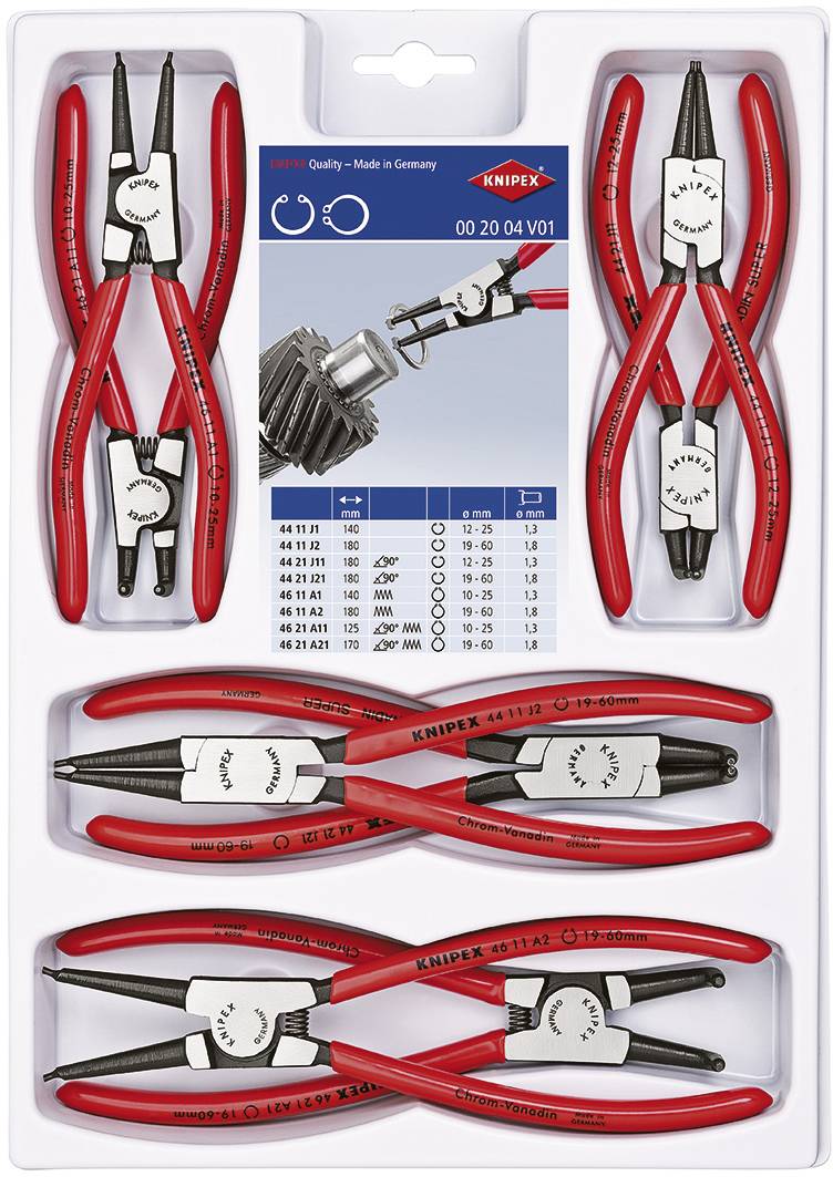 Zestaw szczypiec do pierścieni Segera Knipex 00 20 04 V01 180 mm - obrazek 1