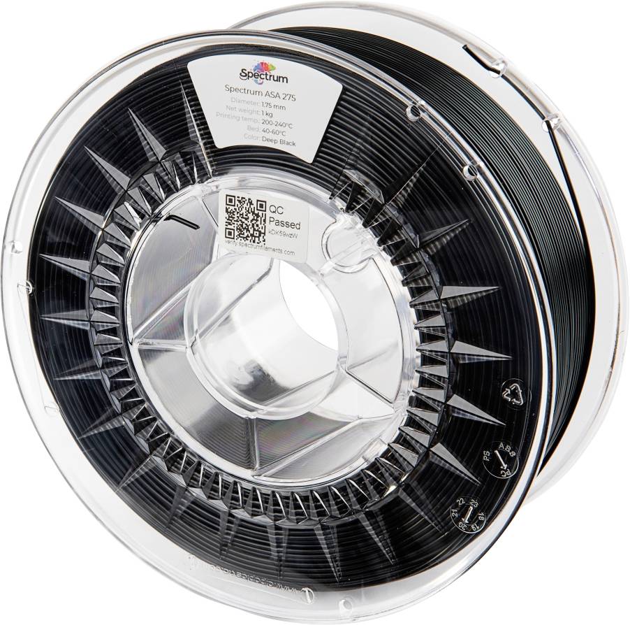 Filament do drukarek 3D ASA Spectrum Filaments 80302, Średnica filamentu: 1.75 mm, 1000 g, czarny głęboki - obrazek 1