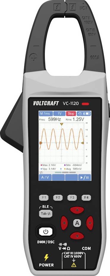 VOLTCRAFT VC-1120 Miernik cęgowy Kalibracja (ISO) cyfrowy CAT III 1000 V Wyświetlane liczby: 20000