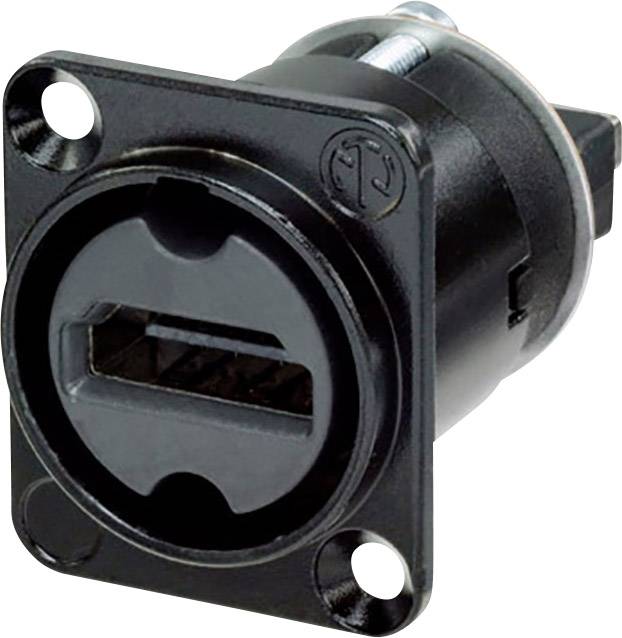 Złącze HDMI NAHDMI-W-B Neutrik NAHDMI-W-B złącze żeńskie z kołnierzem, wyjście proste Ilość styków: 19 czarny 1 szt. - obrazek 1