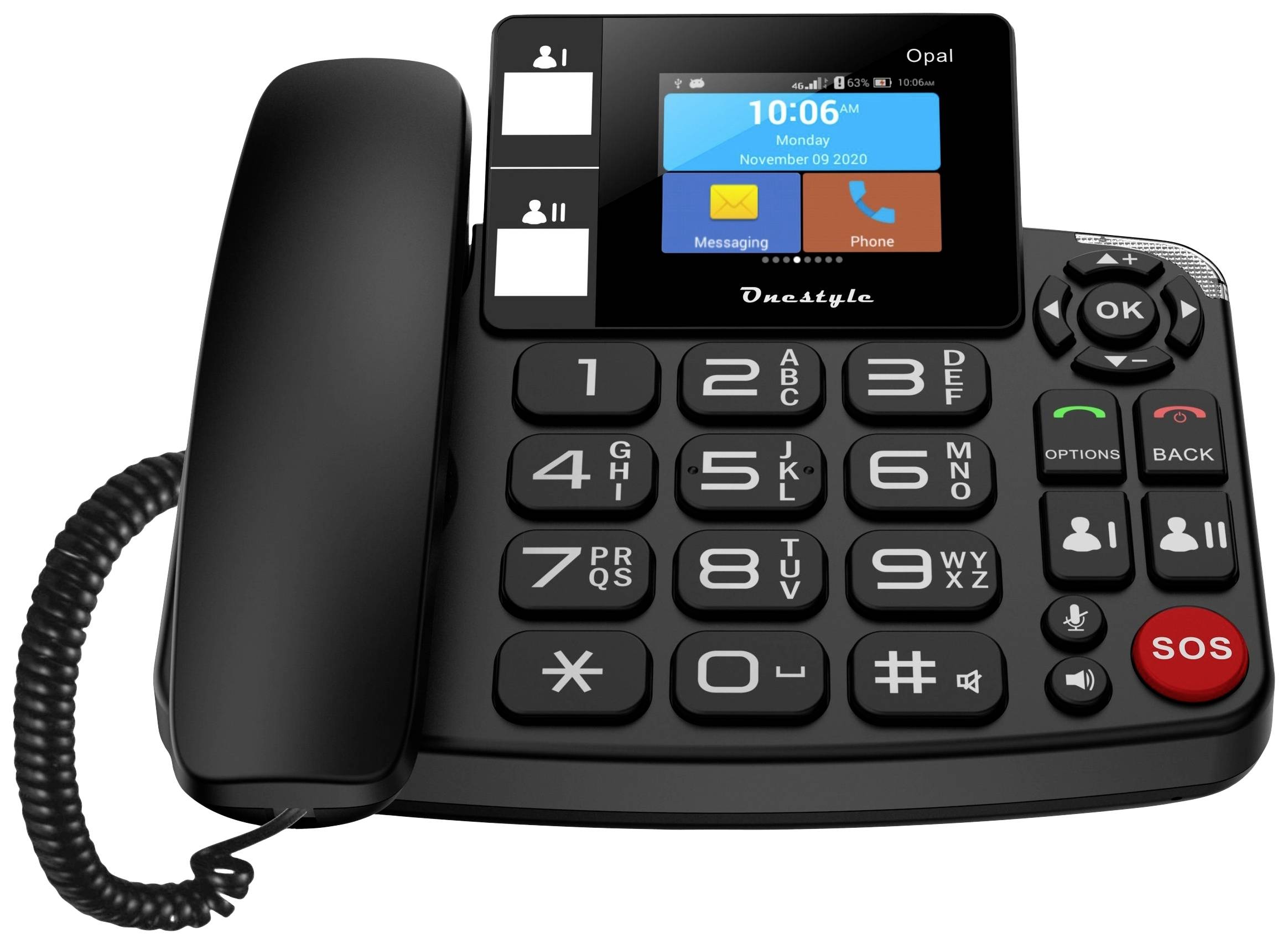 Stacjonarny telefon komórkowy Onestyle Opal czarny - obrazek 1