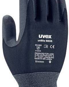 uvex 6057308 unilite / unipur Poliamid, Pianka nitrylowa Rękawice montażowe Rozmiar rękawic: 8 EN 388 1 par(a)