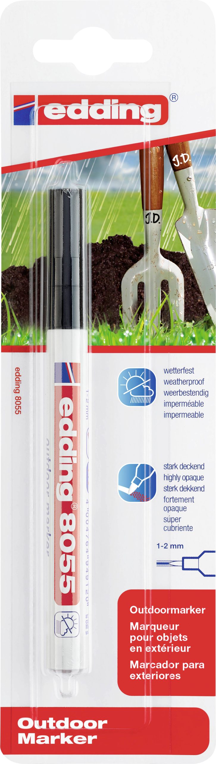 Edding 8055 4-8055-1-1001 Marker zewnętrzny czarny 1 mm, 2 mm - obrazek 1