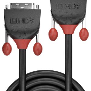 LINDY DVI kabel DVI-D 24+1pin. Złącze, DVI-D 24+1pin. Złącze 5.00 m czarny 36254 Kabel DVI