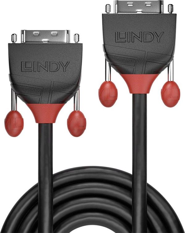LINDY DVI kabel DVI-D 24+1pin. Złącze, DVI-D 24+1pin. Złącze 5.00 m czarny 36254 Kabel DVI