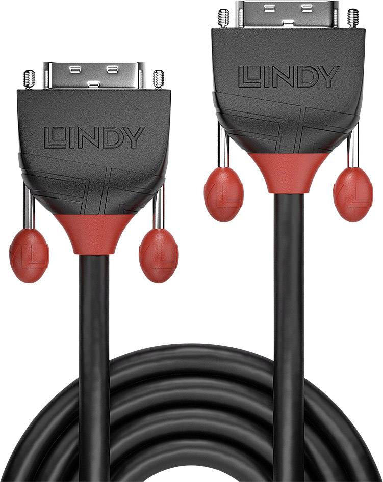 LINDY DVI kabel DVI-D 24+1pin. Złącze, DVI-D 24+1pin. Złącze 5.00 m czarny 36254 Kabel DVI - obrazek 1