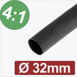 Quadrios 24CA303 Rurka termokurczliwa z klejem czarny 32 mm 8 mm Współczynnik skurczu:4:1 Produkty w metrach bieżących Quadrios 24CA303 Rurka termokurczliwa z klejem czarny 32 mm 8 mm Współczynnik skurczu:4:1 Produkty w metrach bieżących