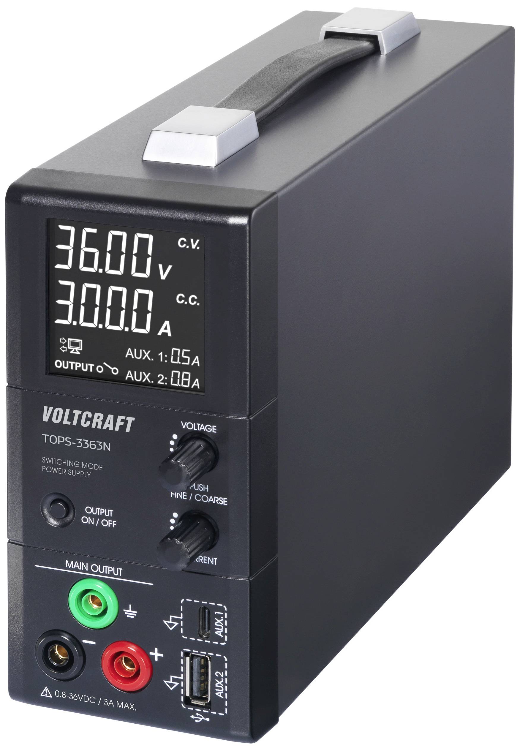 Zasilacz laboratoryjny regulowany VOLTCRAFT TOPS-3363N 0.8 - 36 V/DC 0.1 - 3 A 100 W Kalibracja (ISO) - obrazek 1