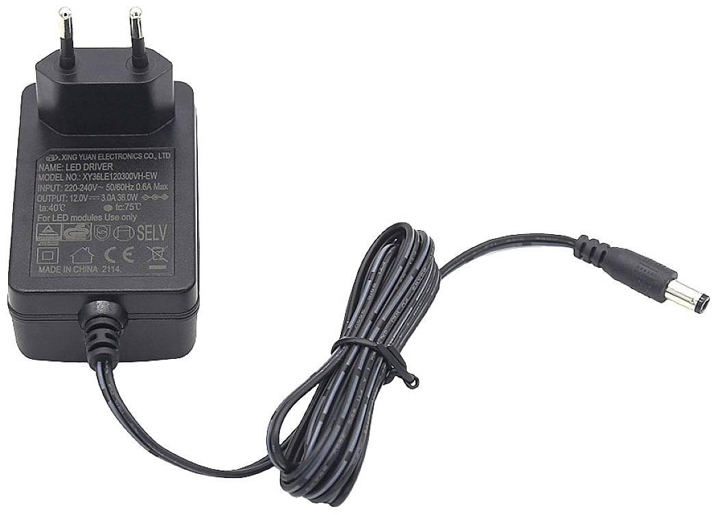 Dehner Elektronik XY 36LE-1203000VH-EW Transformator LED, Sterownik LED Stałonapięciowy 36 W 3.0 A 12 V/DC Zabezpieczeni - obrazek 1