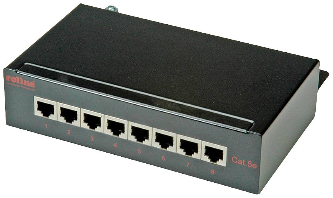 Roline 8 Patchpanel CAT 5e 1 U czarny - obrazek 1