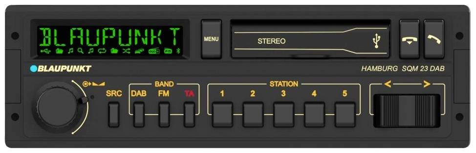 Blaupunkt Hamburg SQM 23 DAB Radio samochodowe Tuner DAB+, Retro, Zdalne sterowanie z kierownicy, Zestaw głośnomówiący B - obrazek 1