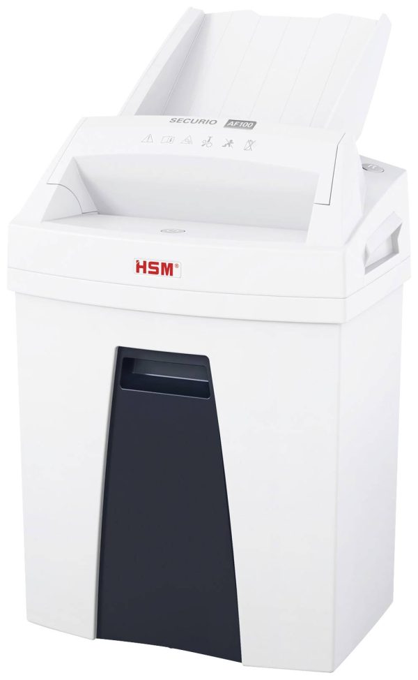 HSM Securio AF100 Niszczarka 7 ark. Cięcie na drobne elem. 4 x 25 mm P-4 25 l Niszczy także spinacze do papieru, zszywki
