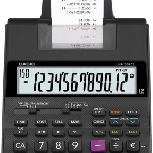 Casio HR 150 RCE Kalkulator stacjonarny drukujący czarny Wyświetlacz: 12 bateryjne, z sieci elektrycznej (opcjonalnie) ( Casio HR 150 RCE Kalkulator stacjonarny drukujący czarny Wyświetlacz: 12 bateryjne, z sieci elektrycznej (opcjonalnie) (