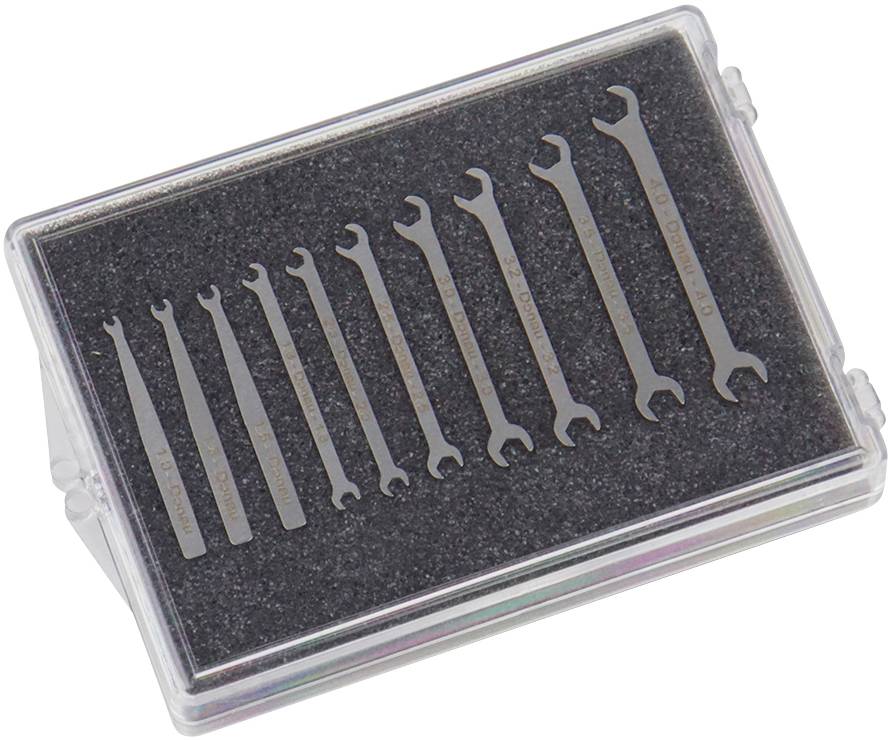 Donau Elektronik 980-SET Micro-Maulschlüssel-Set 10-tlg. 1-4 mm Klucz płaski micro 10 szt. Rozmiar klucza (metryczny) (t - obrazek 1