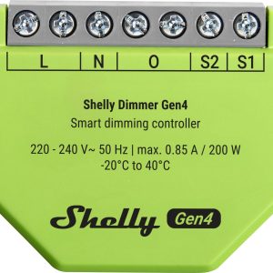 Shelly Dimmer Gen4 Shelly Ściemniacz Wi-Fi, Bluetooth, ZigBee Shelly Dimmer Gen4 Shelly Ściemniacz Wi-Fi, Bluetooth, ZigBee
