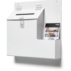 Deflecto Pudełko z wprowadzeniem, zamek biały (S x W x G) 35.5 x 36 x 9 cm 1 szt.