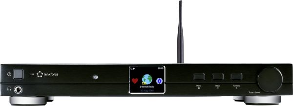 Radio internetowe Renkforce RF-DAB-IR1700, DAB+, fale metrowe (VHF), Internet, obsługa DLNA, czarny