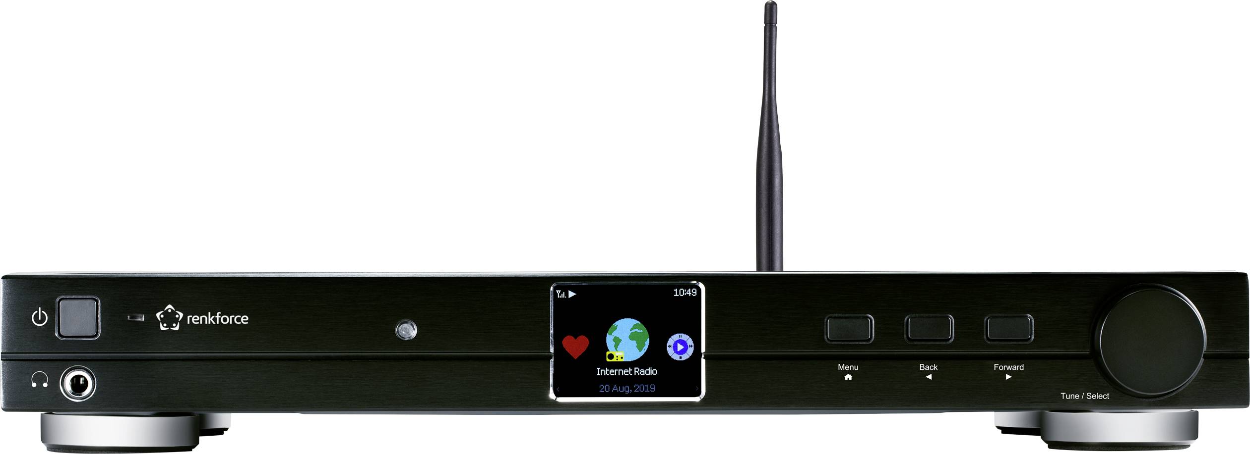 Radio internetowe Renkforce RF-DAB-IR1700, DAB+, fale metrowe (VHF), Internet, obsługa DLNA, czarny - obrazek 1