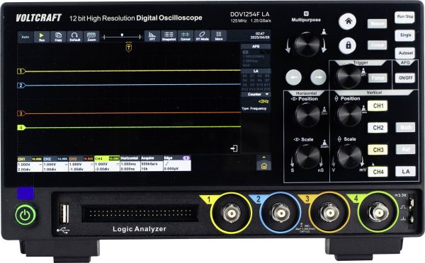 Oscyloskop cyfrowy VOLTCRAFT DOV1254F LA 125 MHz 1.25 GSa/s Kalibracja (DAkkS)