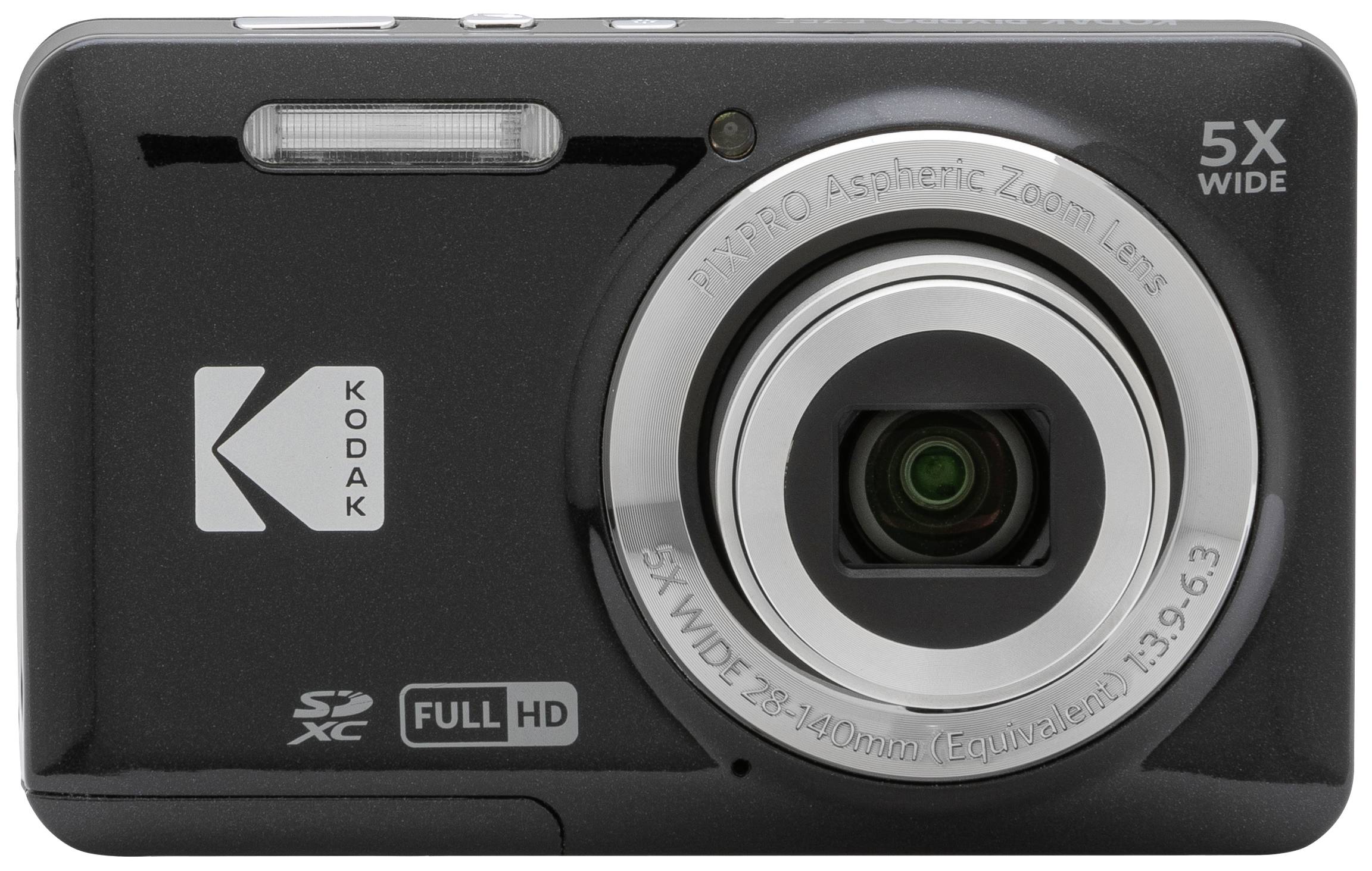 Kodak Pixpro FZ55 Friendly Zoom Aparat cyfrowy 16 MPx Zoom optyczny: 5 x czarny Nagrywanie w Full-HD, Wideo HDR, Zintegr - obrazek 1