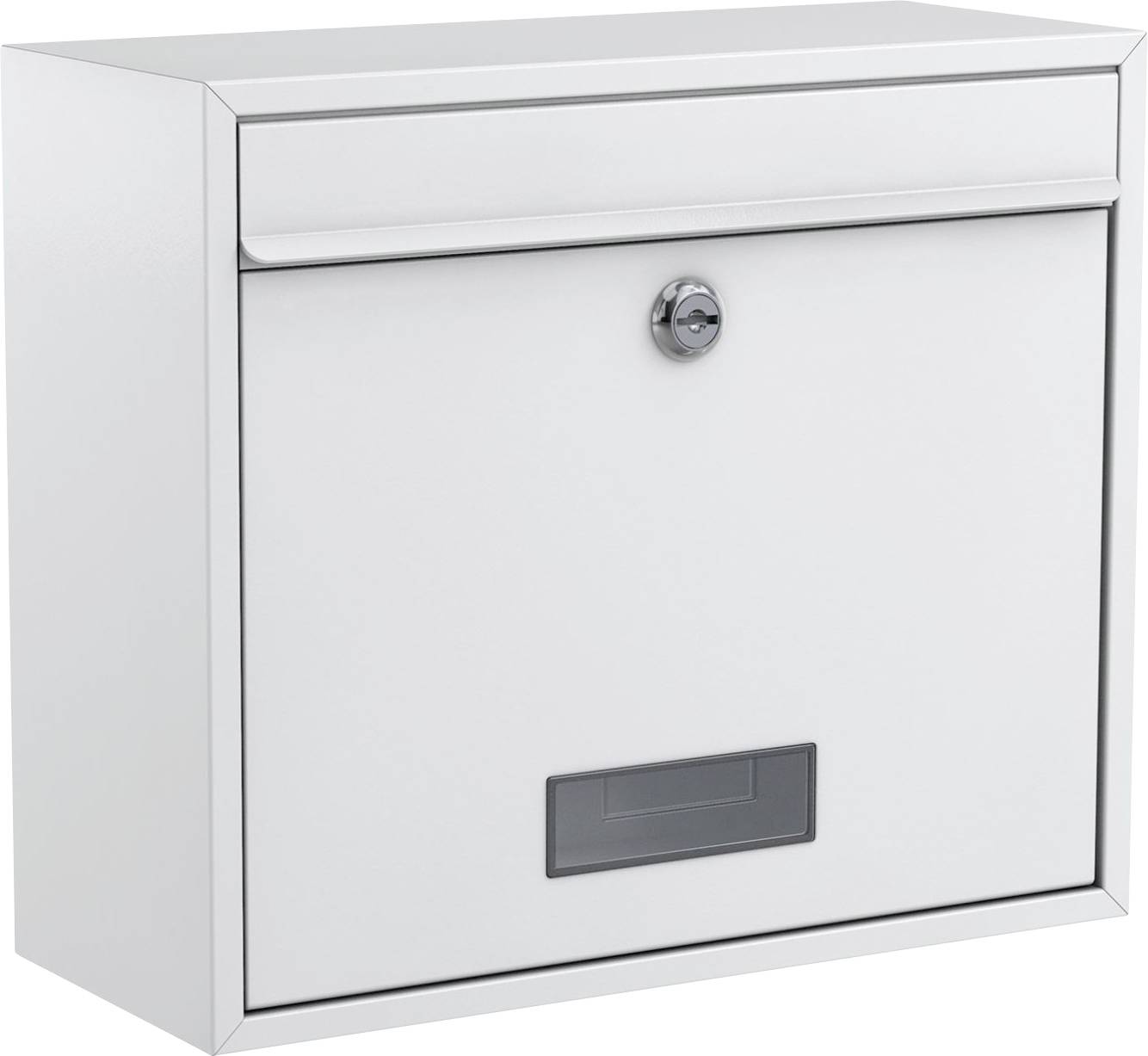 Skrzynka pocztowa Basi 2170-0662 BK 900 stal biały z zamkiem kluczykowym - obrazek 1
