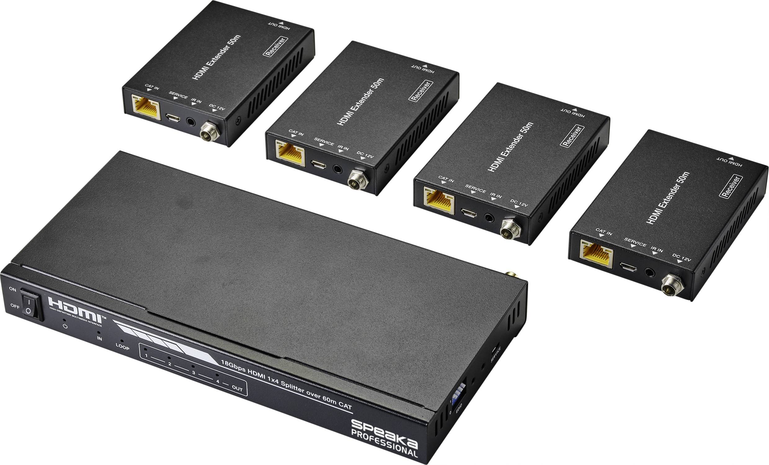 SpeaKa Professional SP-HDS-700 HDMI Ekstender HDMI przez kabel sieciowy RJ45 50 m - obrazek 1