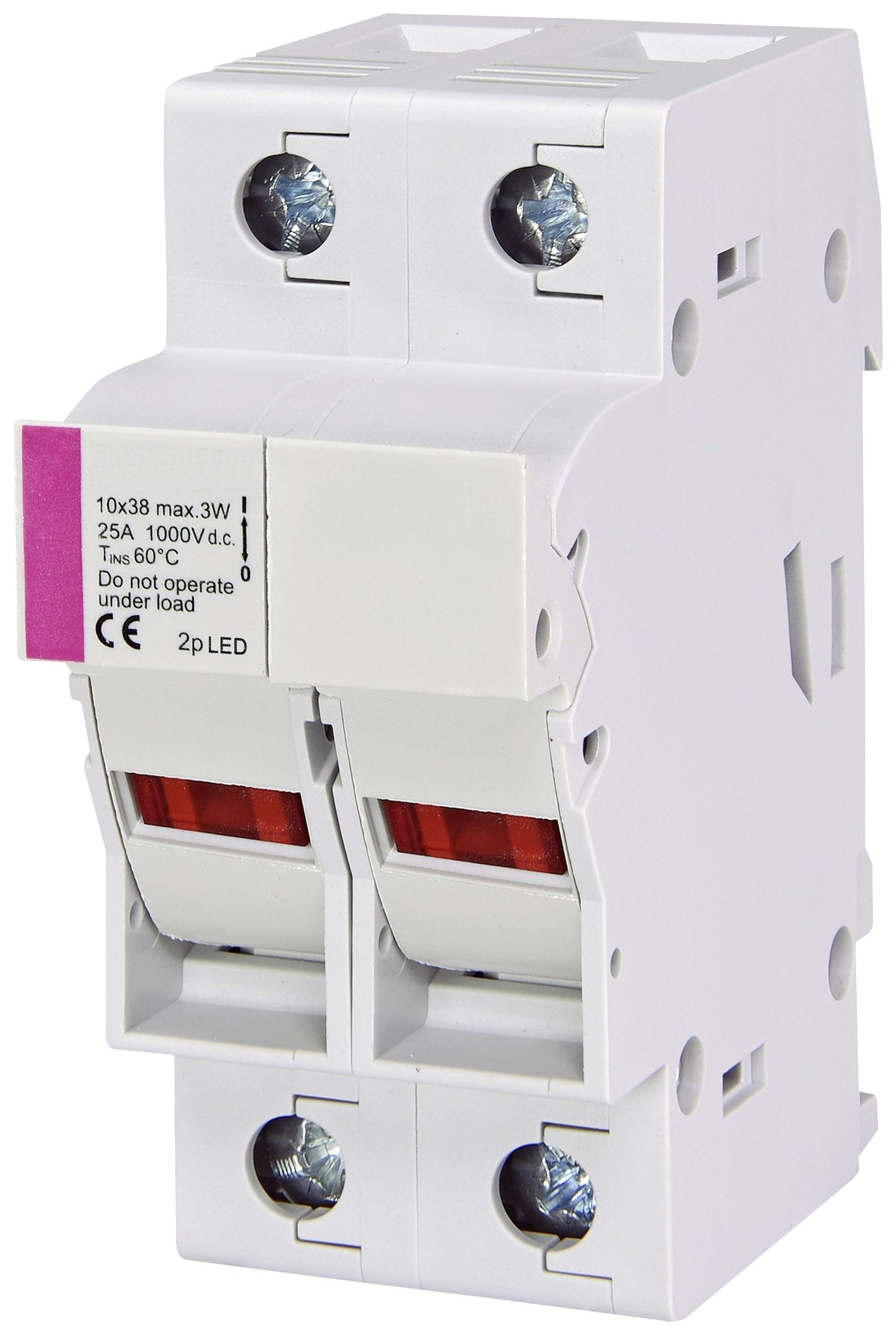 ETI Elektrotechnik 002540213 EFH 10 DC 2p LED Uchwyt bezpiecznika Kompatybilne bezpieczniki 10,3 x 38 mm 25 A 1000 V 1 s - obrazek 1