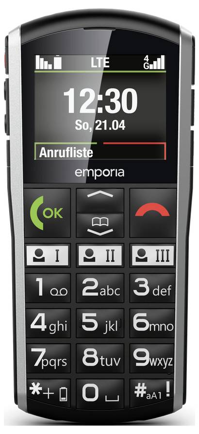Emporia SIMPLICITY-LTE Telefon komórkowy dla Seniora IP54, Przycisk SOS, Funkcja SOS czarny, srebrny - obrazek 1