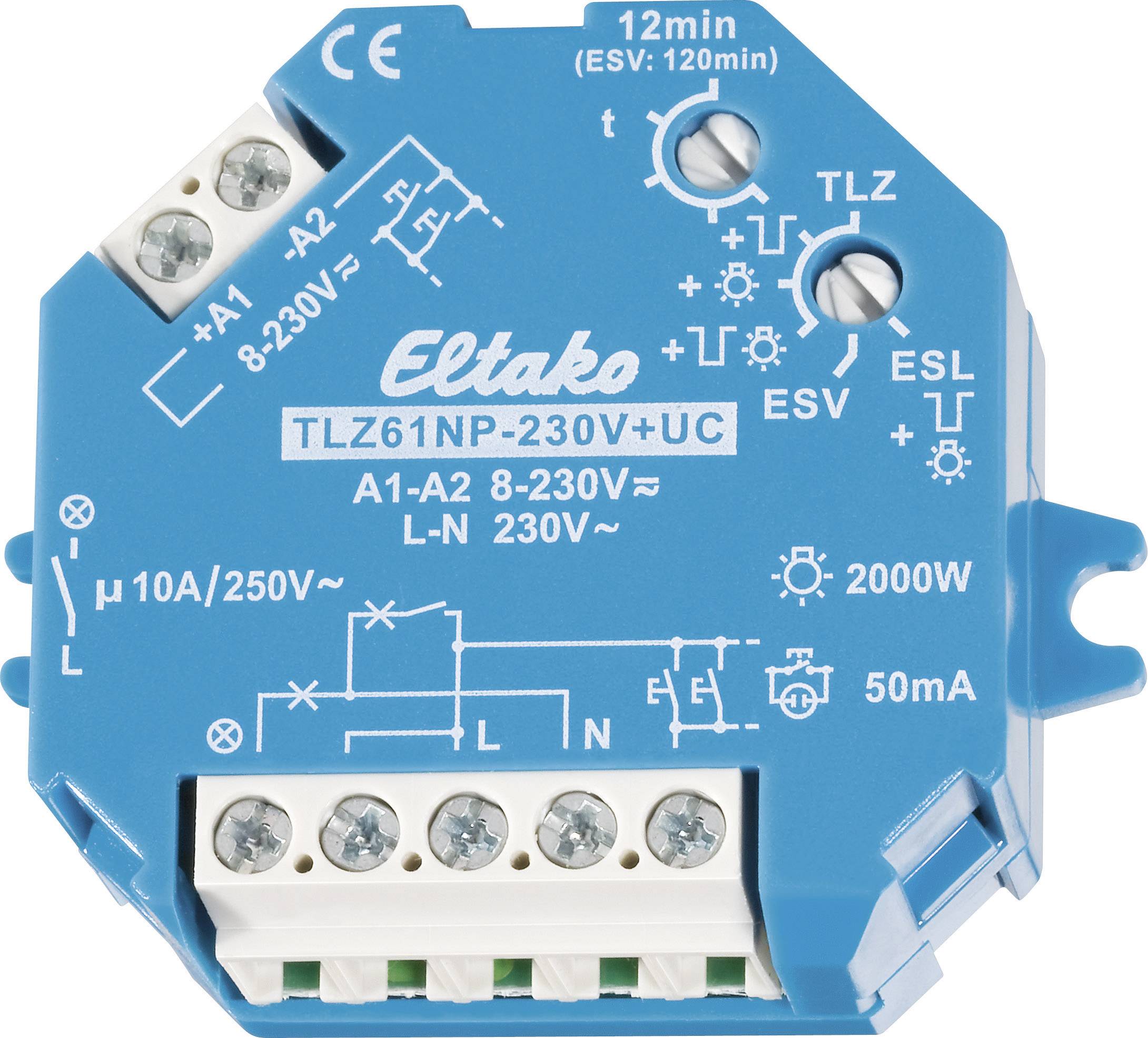 Wyłącznik czasowy Eltaco TLZ61NP-230V+UC, 1 - 12 min., 10 A, 230 V - obrazek 1