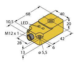 Czujnik indukcyjny Turck BI15U-Q20-AP6X2-H1141, 10 – 30 V, 1 szt.