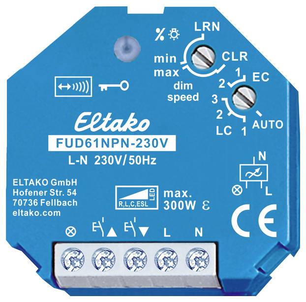 FUD61NPN-230V Eltako bezprzewodowy Siłownik Przełączanie- ściemnianie podtynkowy - obrazek 1