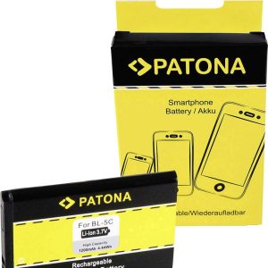Akumulator zamienny Patona BL-5C 6600/3100/7610/6230, Li-Ion, 3.7 V, 1200 mAh Akumulator zamienny Patona BL-5C 6600/3100/7610/6230, Li-Ion, 3.7 V, 1200 mAh