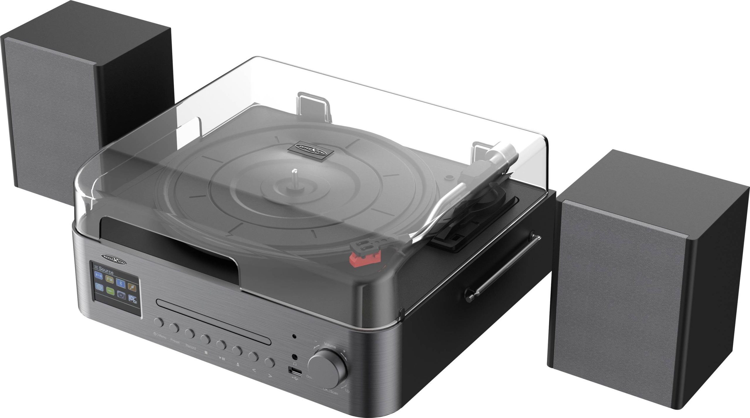 Tuner HiFi Reflexion czarny, brązowy DAB+, CD-Player, Bluetooth® - obrazek 1